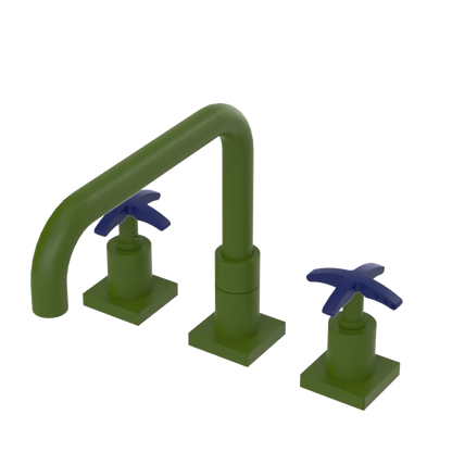 Rubinet Widespread Kitchen Set with Genesis Spout Green Envy
