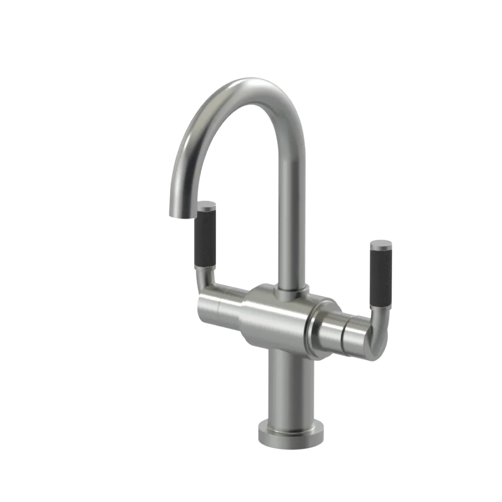 Rubinet Single Hole Dual Handle Lav. Set. (less drain) Satin Nickel