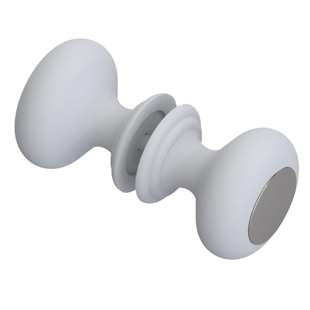 Rubinet Shower Door Knob (set) Matt White