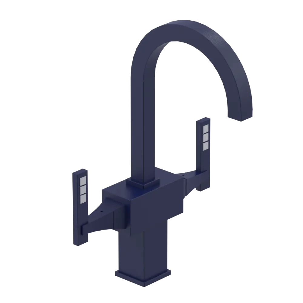 Rubinet Single Hole Dual Handle Lav. Set. (less drain) Midnight Blue
