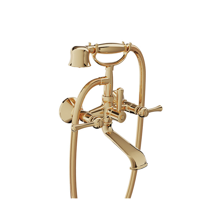 Baril Wall-mounted tub faucet with hand shower