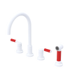 Rubinet Widespread Kitchen Set with Hand Spray Matt White
