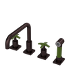 Rubinet Widespread Kitchen Set with Genesis Spout with Hand Spray Oil Rubbed Bronze