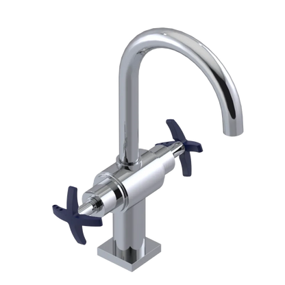 Rubinet Single Hole Dual Handle Lav. Set. (less drain) Chrome