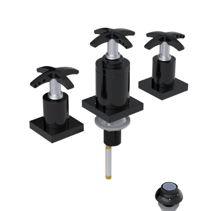 Rubinet Bidet Fitting with Spray, Diverter, and Vacuum Breaker (less drain) Black