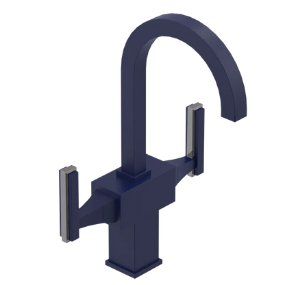 Rubinet Single Hole Dual Handle Lav. Set. (less drain) Midnight Blue