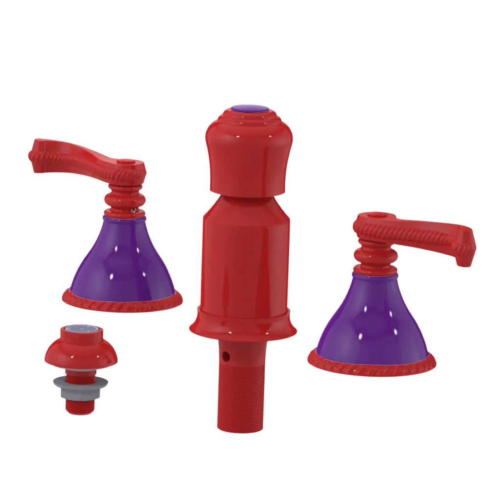 Rubinet Bidet Fitting with Spray, Diverter, and Vacum Breaker (Less Drain) Red