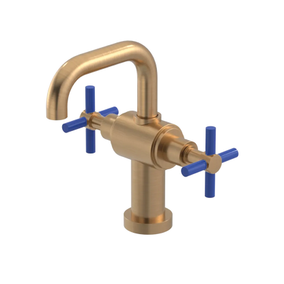 Rubinet Single Hole Dual Handle Lav. Set. (less drain) Satin Gold