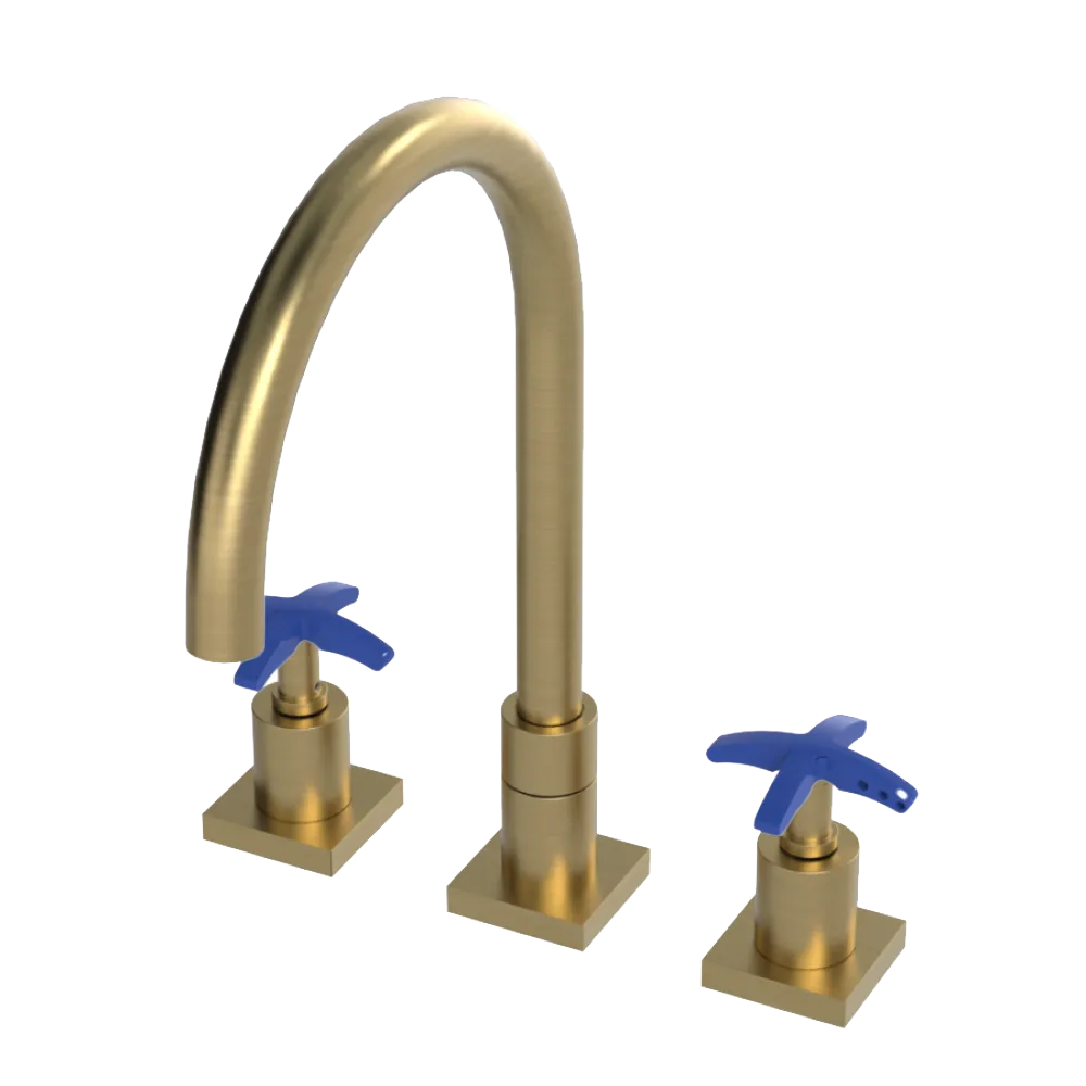 Rubinet Widespread Kitchen Set Satin Gold