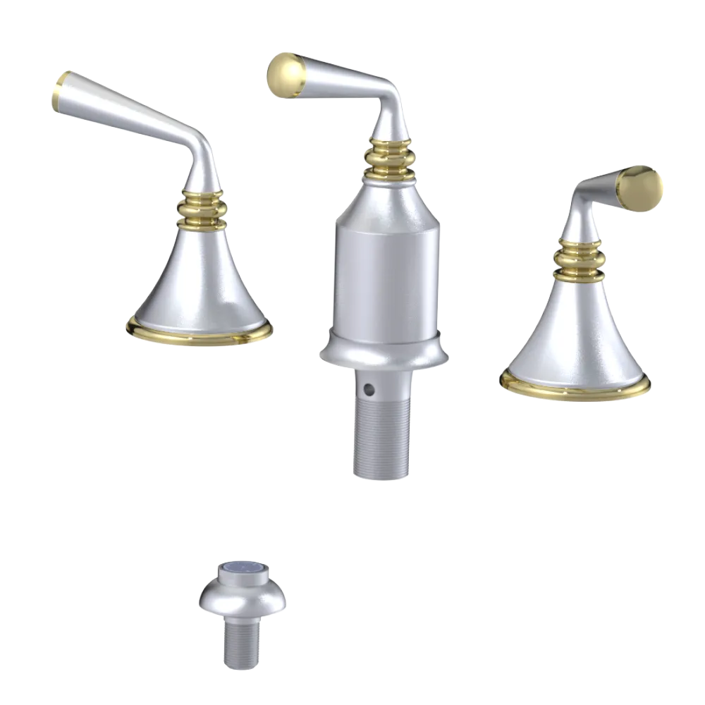 Rubinet Bidet Fitting with Spray, Diverter, and Vacum Breaker (Less Drain) Satin Chrome