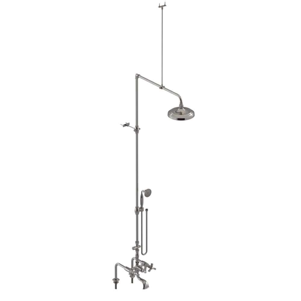 Rubinet Deck Mount Tub & Shower with Hand Held Shower Polished Nickel