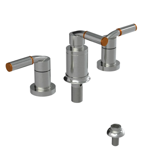 Rubinet Bidet Fitting with Spray, Diverter, and Vacuum Breaker (less drain) Satin Nickel