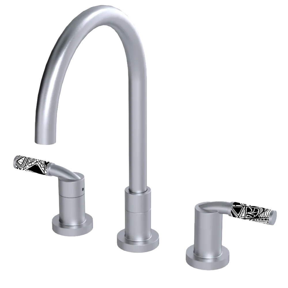 Rubinet Widespread Kitchen Set Satin Chrome