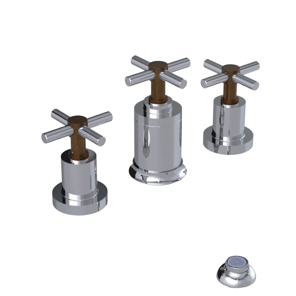 Rubinet Bidet Fitting with Spray, Diverter, and Vacuum Breaker (less drain) Chrome