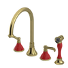Rubinet Widespread Kitchen Set with Hand Spray Natural Brass