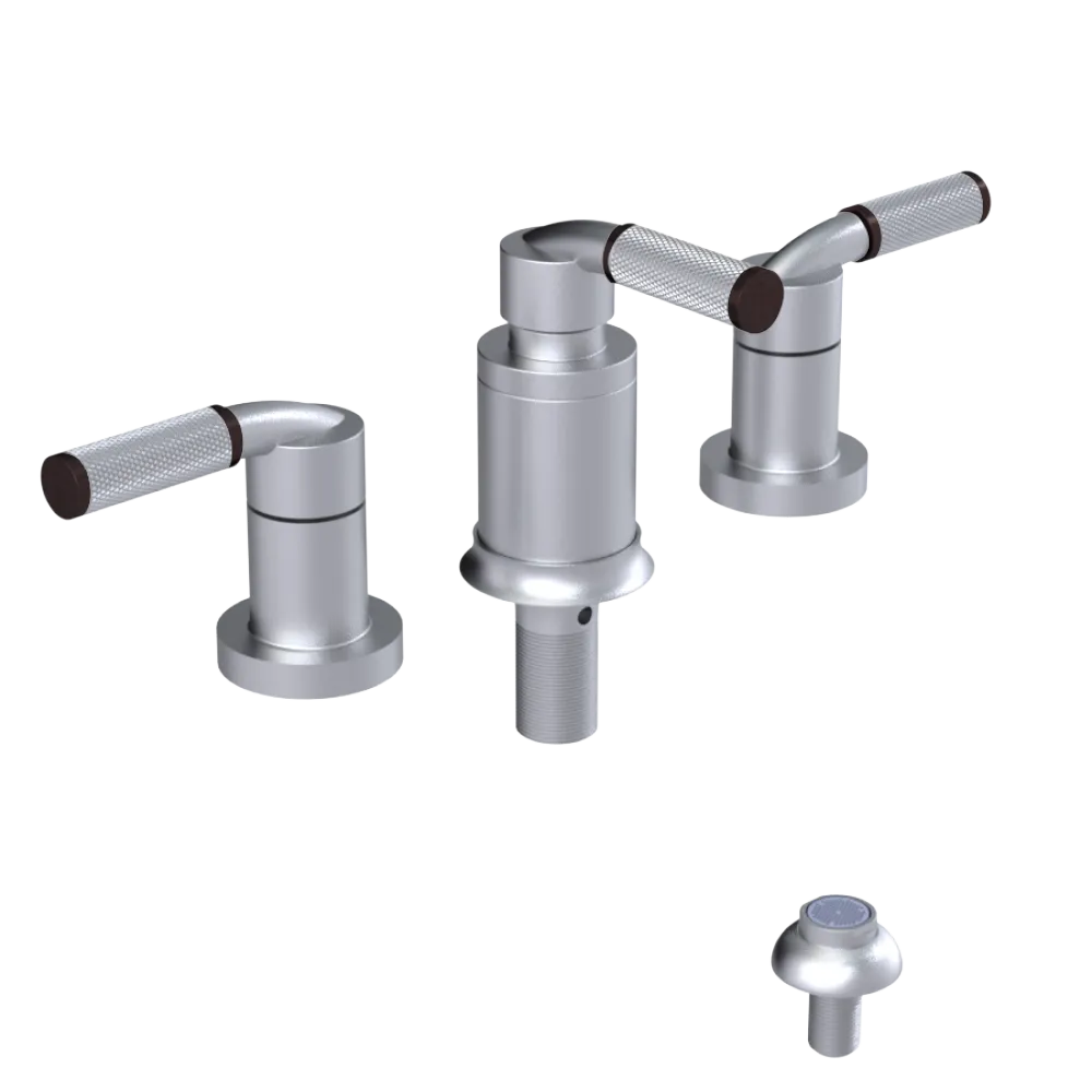 Rubinet Bidet Fitting with Spray, Diverter, and Vacum Breaker (Less Drain) Satin Chrome