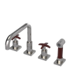 Rubinet Widespread Kitchen Set with Genesis Spout with Hand Spray Polished Nickel