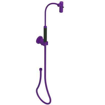 Rubinet Hand Held Shower Bidet with Extended Reach & Dual Function Spray Including Wall Bracket with Supply & Hose (Round) Purple Haze