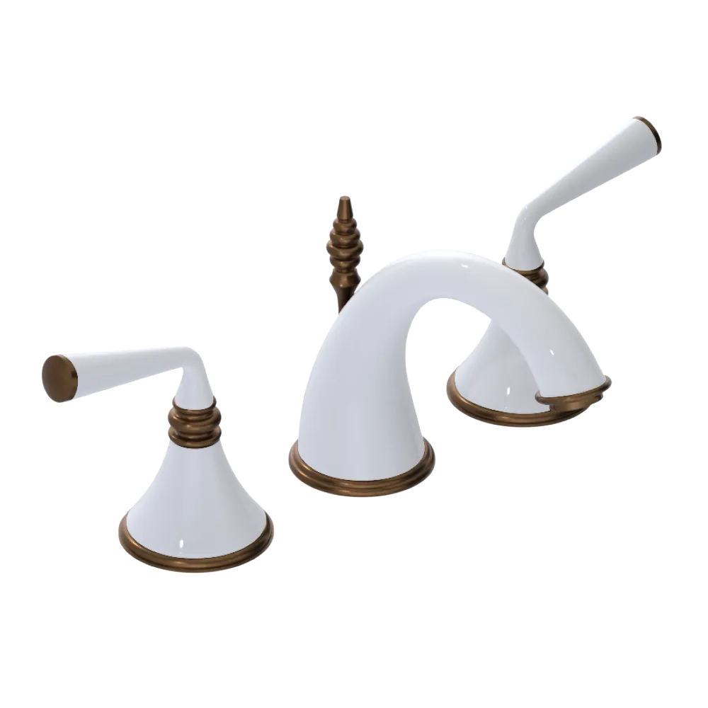 Rubinet Widespread Lav. Set. (less drain) White