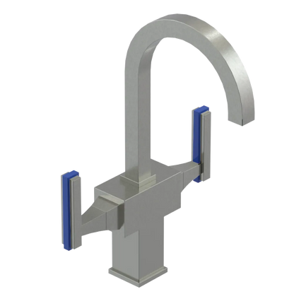Rubinet Single Hole Dual Handle Lav. Set. (less drain) Satin Nickel