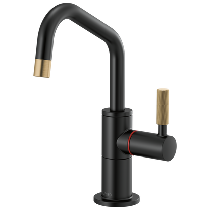 Brizo Instant Hot Faucet With Angled Spout And Knurled Handle