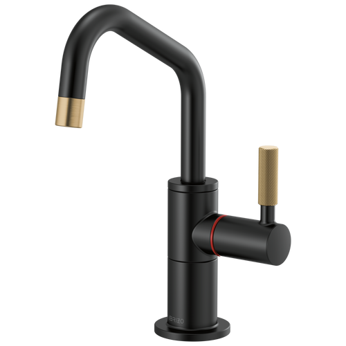 Brizo Instant Hot Faucet With Angled Spout And Knurled Handle