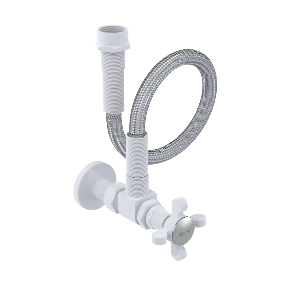 Rubinet Exposed Supply Kit (classic) x2 Matt White