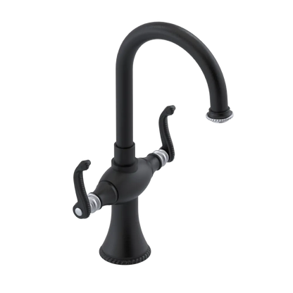 Rubinet Single Hole Dual Handle Lav. Set. (less drain) Matt Black
