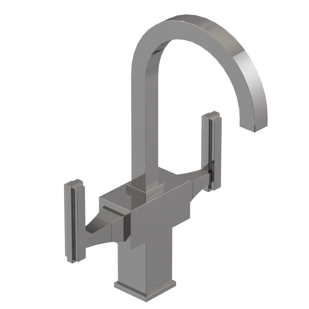 Rubinet Single Hole Dual Handle Lav. Set. (less drain) Polished Nickel