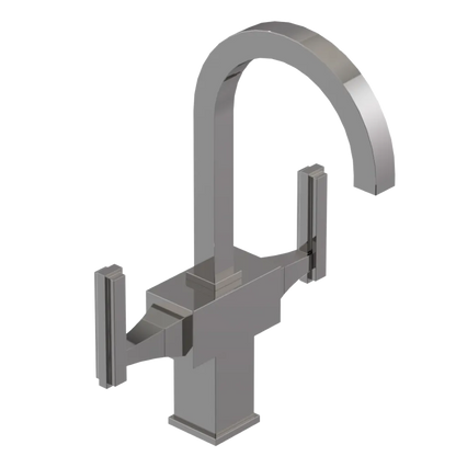 Rubinet Single Hole Dual Handle Lav. Set. (less drain) Polished Nickel