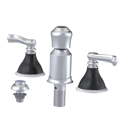 Rubinet Bidet Fitting with Spray, Diverter, and Vacum Breaker (Less Drain) Satin Chrome