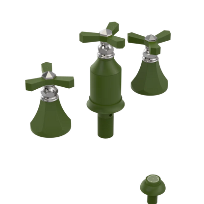 Rubinet Bidet Fitting with Spray, Diverter, and Vacum Breaker (Less Drain) Green Envy