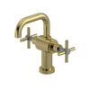 Rubinet Single Hole Dual Handle Lav. Set. (less drain) Natural Brass