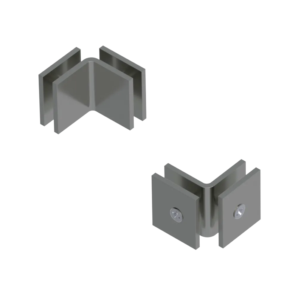 Rubinet 90 Glass to Glass Open Face Satin Nickel