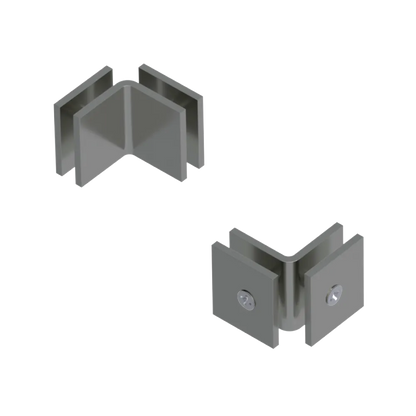 Rubinet 90 Glass to Glass Open Face Satin Nickel