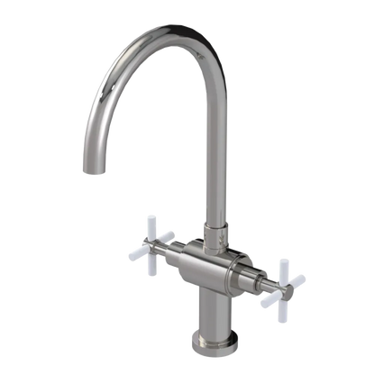 Rubinet Two Handle Single Hole Kitchen Set with LaSalle Spout Polished Nickel