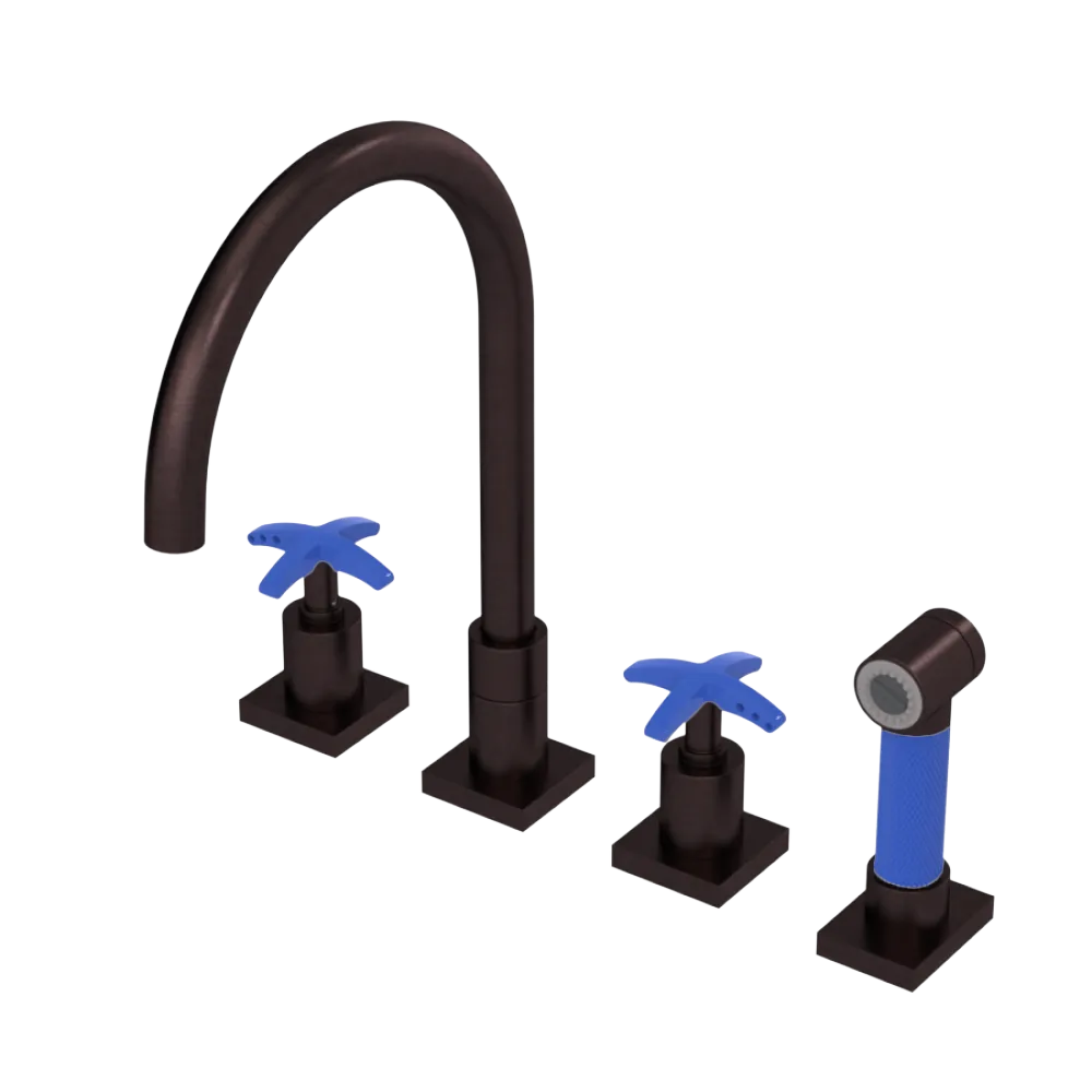 Rubinet Widespread Kitchen Set with Hand Spray Oil Rubbed Bronze