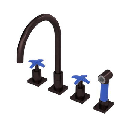 Rubinet Widespread Kitchen Set with Hand Spray Oil Rubbed Bronze