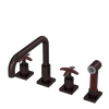 Rubinet Widespread Kitchen Set with Genesis Spout with Hand Spray Oil Rubbed Bronze