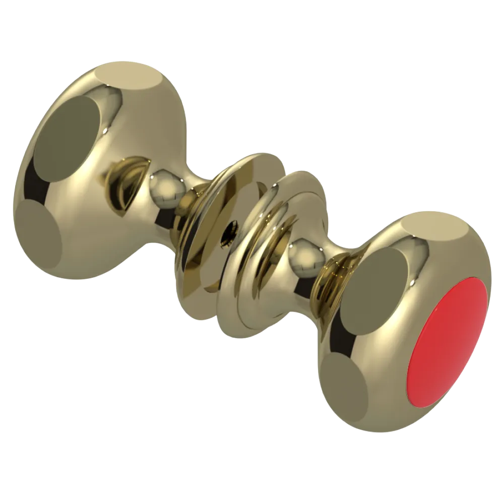 Rubinet Shower Door Knob (set) Natural Brass