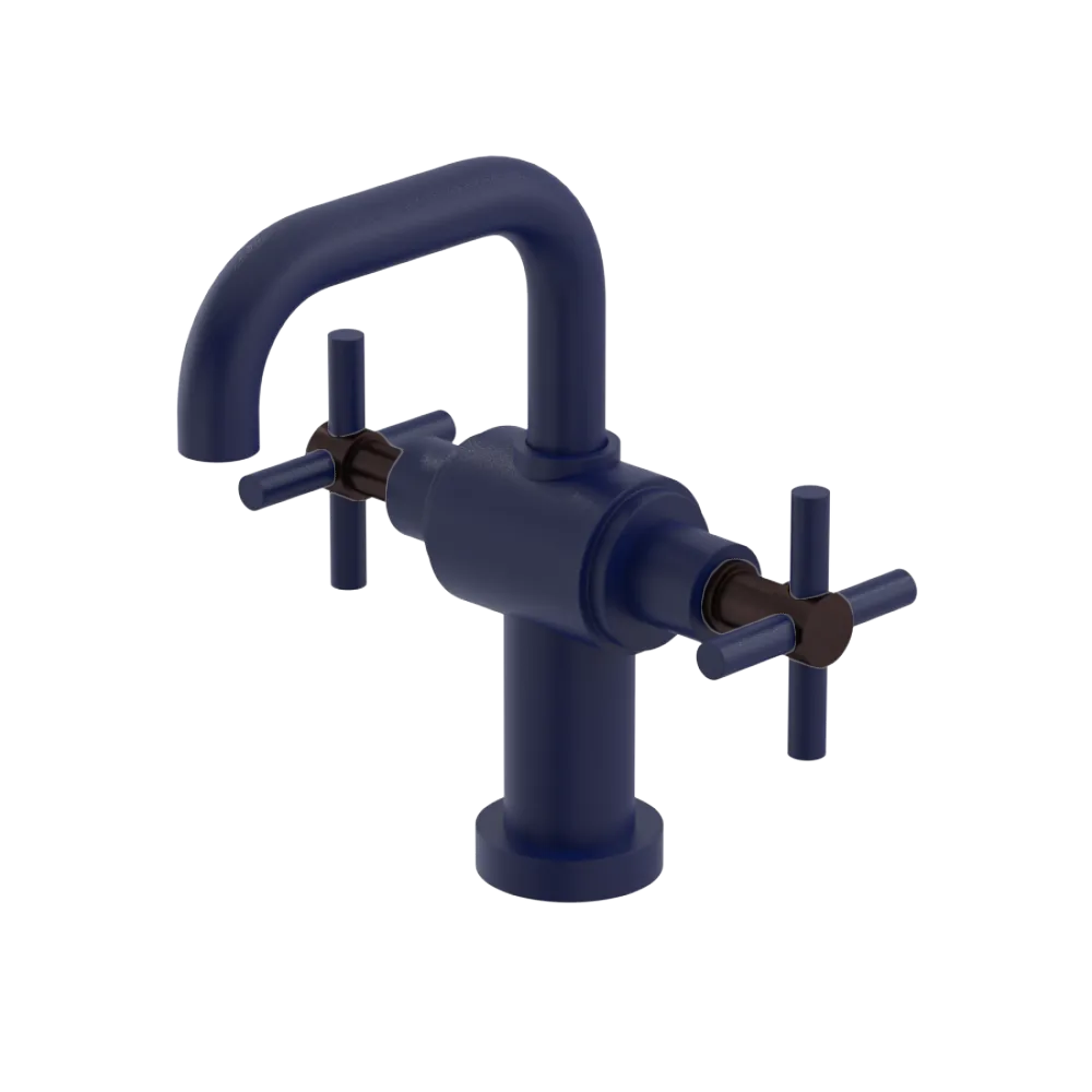 Rubinet Single Hole Dual Handle Lav. Set. (less drain) Midnight Blue