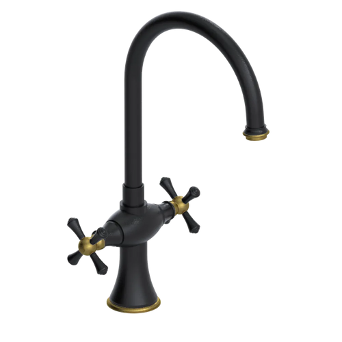 Rubinet Two Handle Single Hole Kitchen Set Matt Black