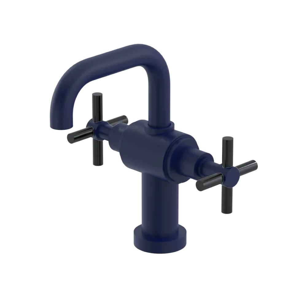 Rubinet Single Hole Dual Handle Lav. Set. (less drain) Midnight Blue