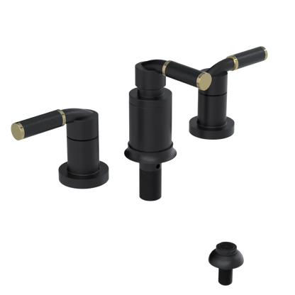 Rubinet Bidet Fitting with Spray, Diverter, and Vacuum Breaker (less drain) Matt Black