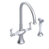 Rubinet Two Handle Single Hole Kitchen Set with Hand Spray Satin Chrome