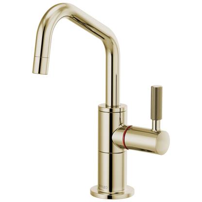 Brizo Instant Hot Faucet With Angled Spout And Knurled Handle
