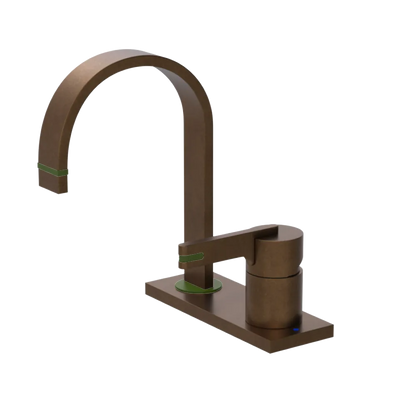 Rubinet 4" Centre Single Control Lav. Set (less drain) Tuscan Brass