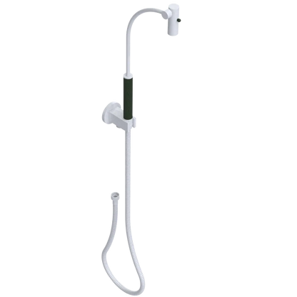 Rubinet Hand Held Shower Bidet with Extended Reach & Dual Function Spray Including Wall Bracket with Supply & Hose (Round) White