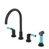 Rubinet Widespread Kitchen Set with Hand Spray Matt Black