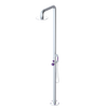Rubinet Pressure Balance Outdoor Shower with Hand Held Shower & 10" Shower Head - 304 Stainless Steel Satin Chrome